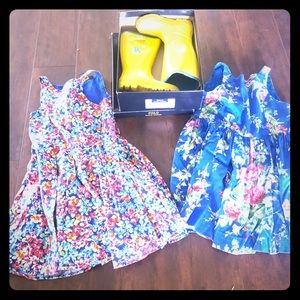 Ralph Lauren girls dress and rain boots